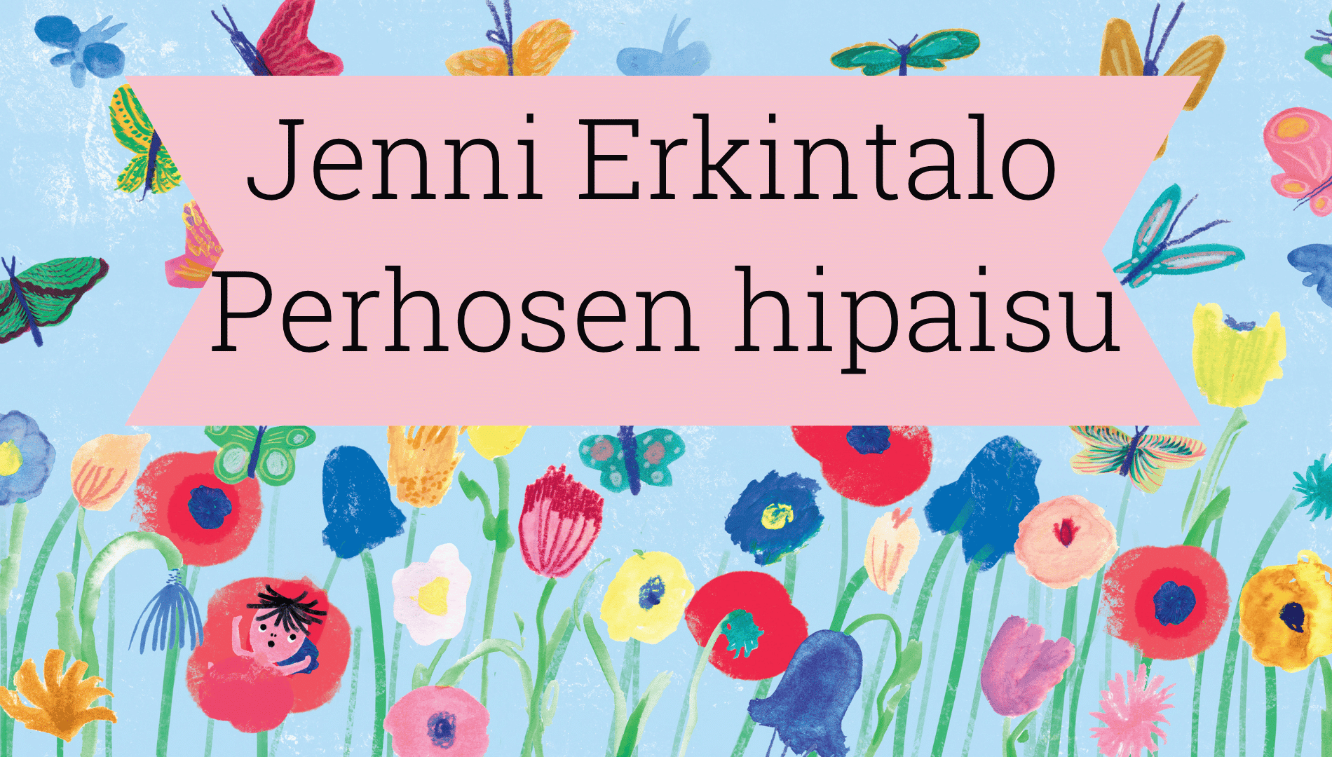 lapsibanneri Eivor Ewaldsin näyttelyn mainos